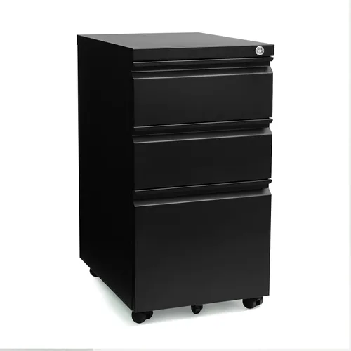 Vista 6 de Archivador clásico de 3 cajones de 15.4 pulgadas de ancho con cerradura, gabinetes de llenado de metal para tamaño legal/carta para oficina en casa