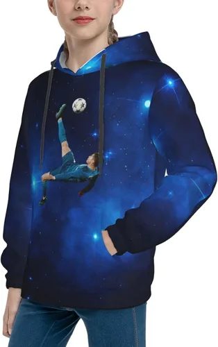 Vista 7 de Luja Dling Ronaldo #7 - Sudadera con capucha para adolescentes con bolsillo