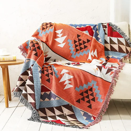 Vista 27 de Luxlovery Manta Aztec Boho Sherpa estilo navajo del suroeste, ligera y cálida, 35 x 59 pulgadas, color óxido de calabaza Aima