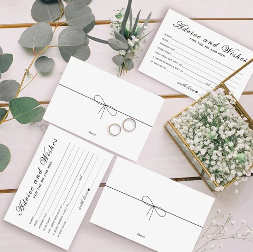 Vista 5 de Tarjetas de consejos y deseos para las nuevas parejas, señor y señora, novia y novio, recién casados, 50 tarjetas perfectas de consejos de boda