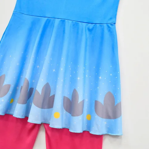 Vista 6 de Mono rosa para niñas con peluca traje de Halloween