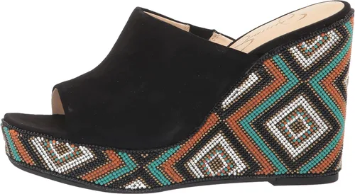 Vista 8 de Jessica Simpson Shantell 4 - Sandalias de cuña de gamuza para mujer