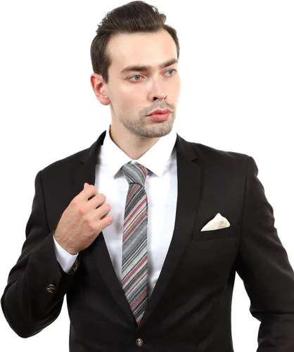 Vista 8 de JESLANG Corbata de algodón y lino de 2.56 pulgadas para hombre, perfecta para ocasiones formales e informales