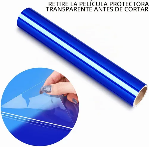 Vista 2 de TECKWRAP Vinilo de Envoltura Cromo Azul Vinilo Metálico Permanente Azul 1 pies x 5 pies