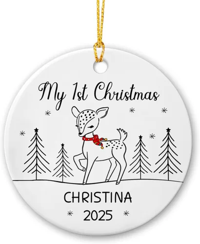 Vista 20 de Adorno personalizado de primera Navidad para perro, adorno de cerámica para la primera Navidad del cachorro, decoración de árbol de Navidad, adorno