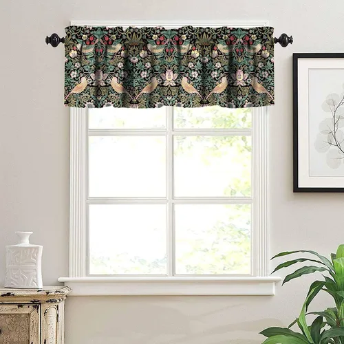Vista 4 de William Morris - Cenefa de cocina, diseño retro de ladrones de fresas, estampado floral, para cocina, sala de estar, baño, cafetería, decoración