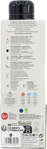 Vista 5 de STOR Botella térmica de acero inoxidable para adultos jóvenes, 17.4 fl oz, diseño de Mickey Mouse