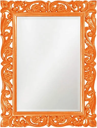 Vista 8 de Howard Elliott Chateau Rectangular Hanging Wall Mirror, Scroll Work Frame, Black, 31.5 x 42 Inch