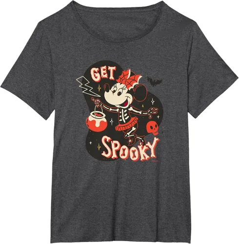 Vista 30 de Disney Disfraz de esqueleto de Minnie Mouse para Halloween, camiseta espeluznante Negro