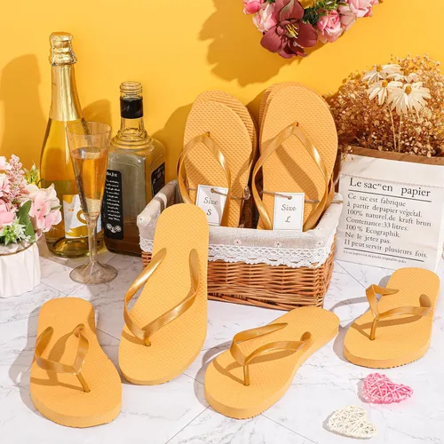 Vista 4 de Unittype 72 pares de sandalias a granel para invitados de boda, fiesta, paquete de sandalias casuales con tarjetas de varios tamaños, letrero