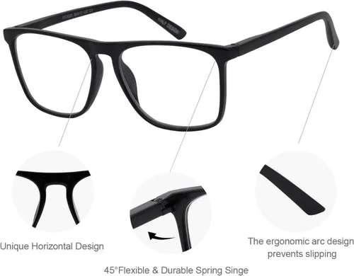 Vista 5 de MARE AZZURO Lentes de Lectura para Hombres Elegantes 1 1.25 1.5 1.75 2 2.25 2.5 a 6, Negro