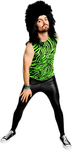 Vista 3 de Largemouth Camiseta sin mangas de metal pesado Neon Zebra para hombre