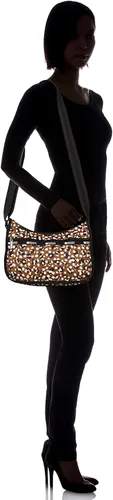 Vista 8 de LeSportsac Connect The Spots Classic Hobo - Bolso cruzado bolsa de cosméticos estilo 7520color F465 moderno y caprichoso negro blanco y marrón