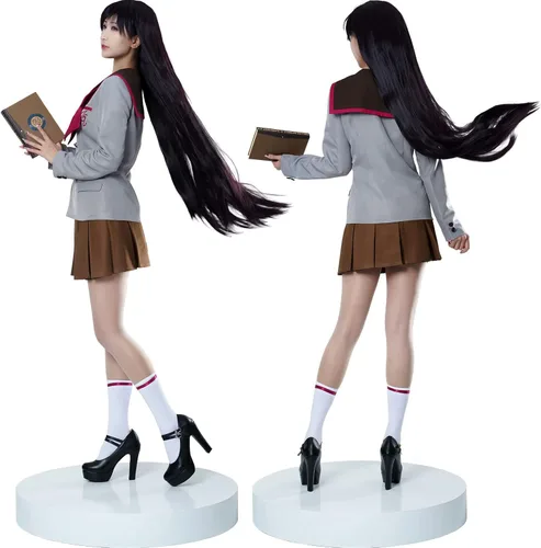 Vista 4 de MRHALLACGCOS Disfraz de anime para cosplay de Sailor Moon Mars Rei Hino, uniforme escolar, disfraz de Halloween, para niños, adultos, mujeres