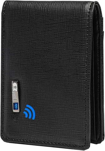 Vista 8 de Billetera rastreable para hombre, antipérdida, Bluetooth, rastreador y buscador, tarjeta de crédito (rojo-1)