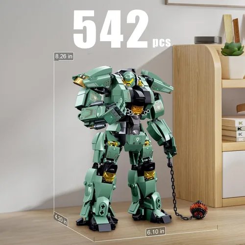 Vista 5 de HIGH GODO Conjunto de Bloques de Construcción de Robot Mech Transformable, Destruye Guerrero de la Ciudad Modelo de Acción Mech Kit de Construcción