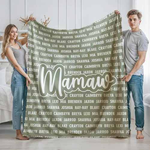 Vista 6 de Personalized Grandma Blanket, Gifts for Grandmother from Grand Kids, Name Blankets for Mimi, Gigi, Nana (Grandma 01)