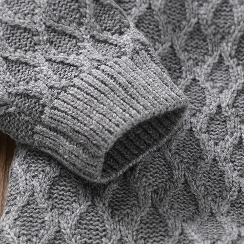 Vista 6 de Suéter de punto para bebé recién nacido, de manga larga, con gorro cálido