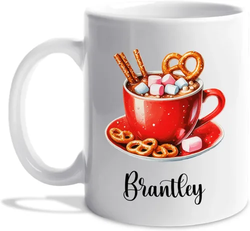 Vista 14 de Taza de café de Papá Noel con nombre personalizado – Taza de Papá Noel personalizada, 11 onzas y 15 onzas, bonita taza de cerámica blanca regalo