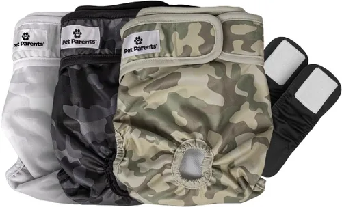 Vista 20 de [Usado] Pet Parents - Pañales lavables para perros (3 unidades), pañales duraderos y de alta calidad para machos y hembras