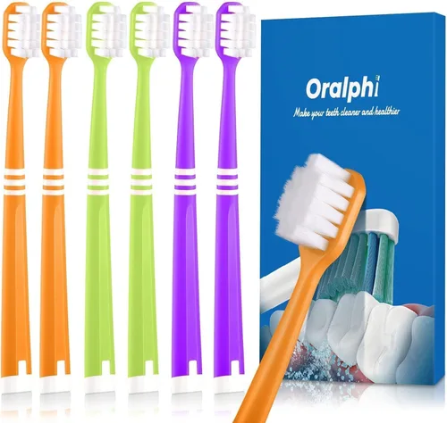 Vista 9 de Cepillo de dientes extra suave para encías sensibles, cepillo de dientes de cabeza compacta con cerdas suaves con 10000 cerdas micro nano suaves