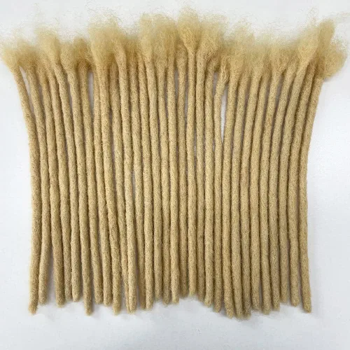 Vista 18 de Extensiones de Cabello Humano Loc Extensiones de Cabello Humano 4 Pulgadas 10 Hebras 0.08 Pulgadas de Ancho Hechas a Mano Extensiones de Rastas 0.1