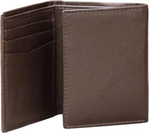 Vista 5 de ELIZO Billeteras Trifold para Hombres Cartera de Cuero REAL Slim Billetera Minimalista Compacto RFID Bloqueo - Java, Java, Trifold