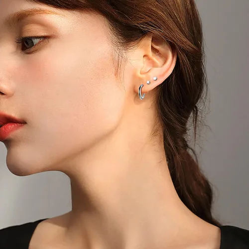Vista 6 de IRONBOX Juego de 12 pares de aretes de aro de acero inoxidable chapados en oro de 18 quilates para múltiples piercings, pequeños aretes de espalda