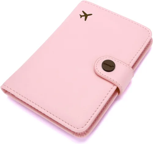 Vista 5 de ZOPPEN Combo de funda para pasaporte con compartimiento para carné de vacunación con protección de bloqueo de interferencia de radiofrecuencia