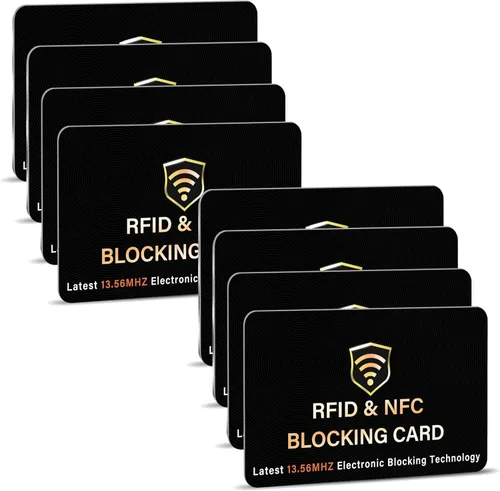 Vista 48 de SaiTech IT Paquete de 5 Tarjetas de Bloqueo RFID, Una Tarjeta Protege Toda la Billetera y Cartera, Protector de Tarjetas de Débito y Crédito