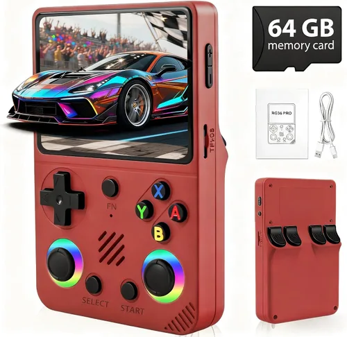 Vista 11 de Consola de videojuegos retro RF45V, compatible con más de 18000 juegos clásicos, tarjeta TF de 64 G, consola portátil con pantalla de 4.5 pulgadas
