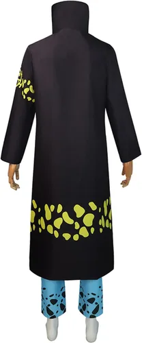 Vista 2 de ulesoke Abrigo de ley de Trafalgar para adultos, disfraz de cosplay, camisa de ley de trafalgar de anime, chaqueta con cremallera, pantalón, traje