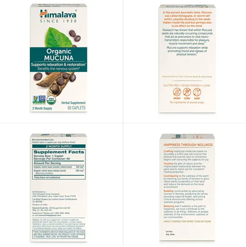 Vista 7 de Himalaya Mucuna Pruriens / Kapikachhu, equivalente a 3,706 de polvo de Mucuna Pruriens para calmar y relajar, 60 unidades (paquete de 1) cápsulas