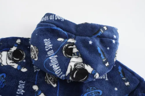 Vista 4 de Albornoces para niños y niñas, batas de baño con capucha para niños, batas de franela suave, ropa de dormir, regalo para niños y niñas