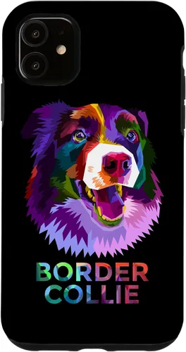 Vista 5 de Funda para iPhone 14 Colorida Mighty Border Collie de raza de perro