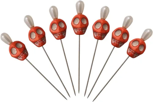 Vista 4 de BLESSUME 7pcs Candle Magick Ritual Pins Skull Top (negro)