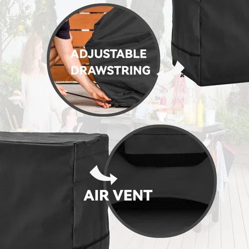 Vista 6 de Funda de mesa de preparación para exteriores, resistente, impermeable, para mesa portátil mediana Keter Unity, compatible con carrito de servicio