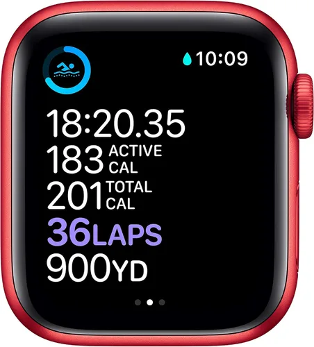 Vista 4 de Apple Watch Series 6 (GPS, 40mm) - Red Aluminum Case with Red Sport Band (Renewed)