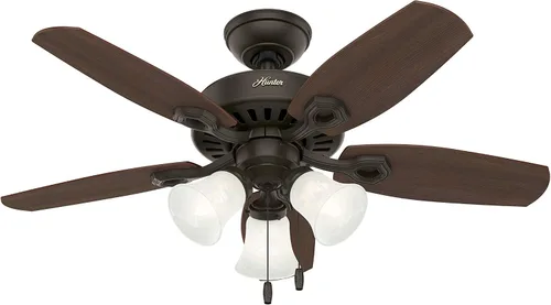 Vista 14 de Hunter Fan Company 52106 Hunter Builder - Ventilador de techo para interiores con luz LED y control de cadena de tracción, 42 pulgadas, acabado