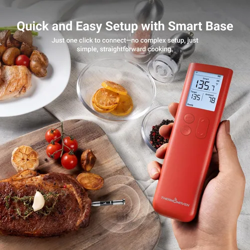 Vista 11 de ThermoMaven - Termómetro inalámbrico inteligente para carne con Bluetooth, señal Sub-1G mejorada 10 veces y estabilidad, base de pantalla