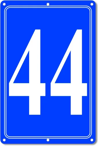 Vista 32 de Premium Aluminum Number Signs, Metal 12" X 8" Blue Numbered Sign Outdoor for Parking Lots, Floor, Dock, Court, Aisle, Field, High Visibility, No