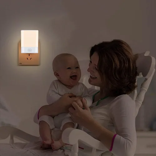Vista 6 de Luz nocturna LED enchufable, luz nocturna con sensor de movimiento con brillo ajustable, 3 modos de iluminación automático/apagado para niños