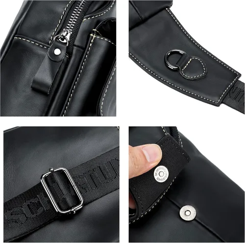 Vista 183 de LUKZIJAES Bolso bandolera de cuero genuino para hombre