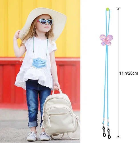 Vista 6 de Hifot Paquete de 10 correas para lentes para niñas, ajustador elástico para gafas, cordón de cadena para máscara