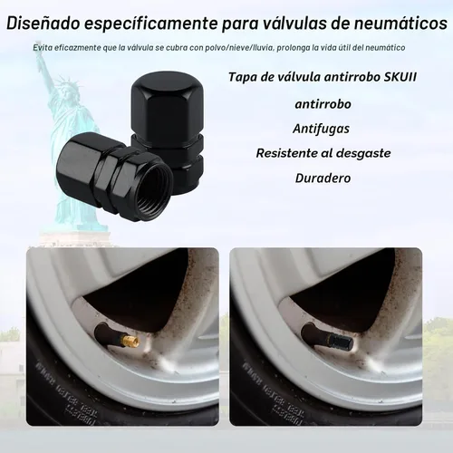 Vista 4 de alpmosn Tapones de Vástago de Válvula de Neumático de Aluminio, Cubiertas de Válvula de Rueda, Tapa de Neumático a Prueba de Polvo, Accesorios