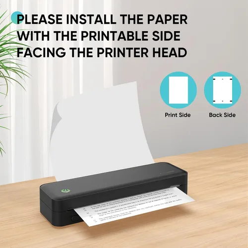 Vista 6 de Papel térmico plegable de 8.3 x 11 pulgadas, papel térmico continuo, compatible con impresora portátil Novodesk AZ5005, 50 hojas