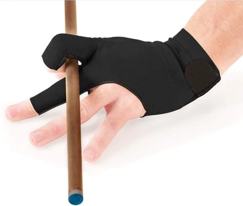 Vista 5 de Tbest Biljart Handschoenen, guante de billar para mano izquierda, 4 colores para adultos, 3 dedos, guante de billar para hombres y mujeres (negro L)
