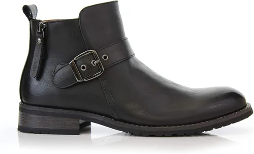 Vista 2 de Ferro Aldo Botas de motocicleta con cremallera y hebilla para hombre casual para hombre