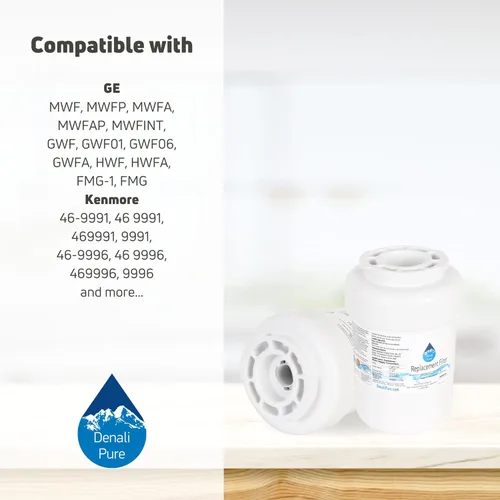 Vista 9 de Paquete de 4 filtros de agua de repuesto para refrigerador General Electric GSS25WGTMBB, compatible con cartucho de filtro de agua de refrigerador