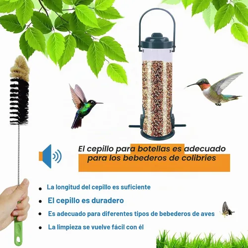 Vista 6 de Paquete de 2 cepillos para botellas de 16", Dokpod cepillos de limpieza de mango largo para limpieza de botellas de cuello largo y estrecho, agua